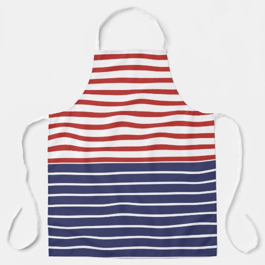 Nautical Vibes Blue White Striped Schort (Voorkant)