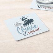 Nautical Vibes Cruise Squad Kartonnen Onderzetters (Schuin)