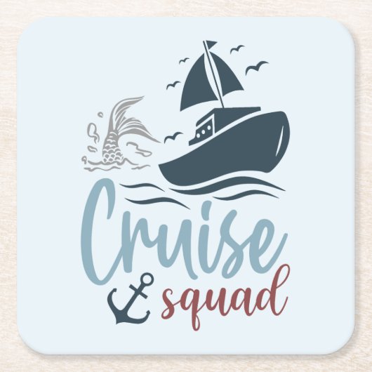 Nautical Vibes Cruise Squad Kartonnen Onderzetters (Voorkant)