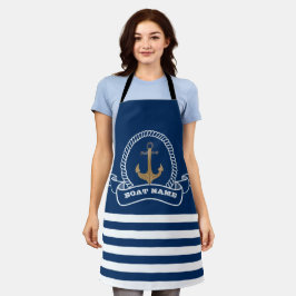 Nautical,Vinatge Anchor Navy Blue Striped Schort