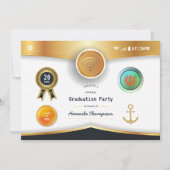 Nautical Virtual Graduation Party Kaart (Voorkant)