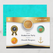 Nautical Virtual Graduation Party Kaart (Voorkant / Achterkant)