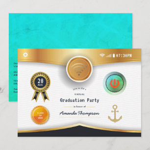 Nautical Virtual Graduation Party Kaart