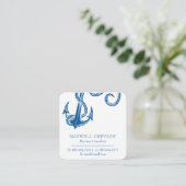 Nautical Visitekaartjes Navy Blue Anchor Informatiekaartje (Staand voorkant)