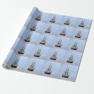 Nautical Vissen Boat Blue Skies Cadeaupapier