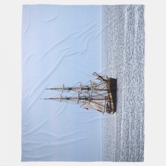 Nautical Vissen Boat Blue Skies Fleece Deken (Voorkant)