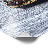 Nautical Vissen Boat Blue Skies Foto Afdruk (Hoek)