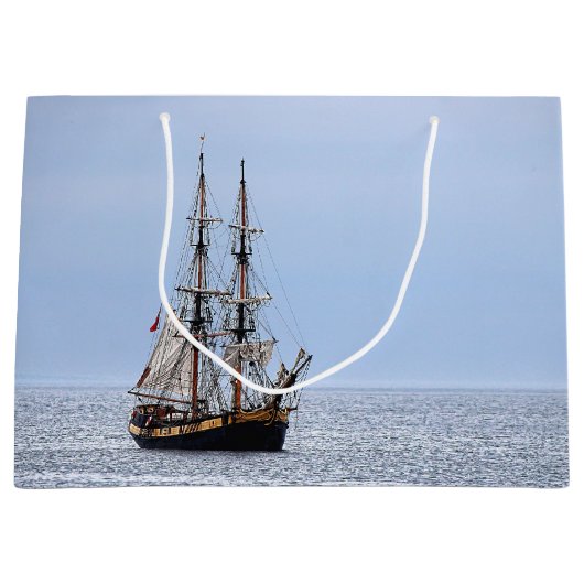 Nautical Vissen Boat Blue Skies Groot Cadeauzakje (Voorkant)