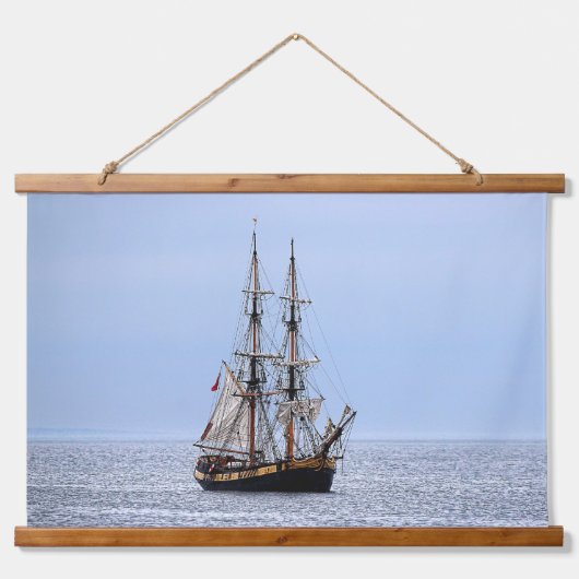 Nautical Vissen Boat Blue Skies Hangend Wandkleed (Voorkant)