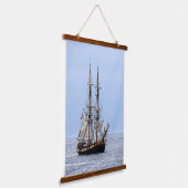 Nautical Vissen Boat Blue Skies Hangend Wandkleed (Gebogen)