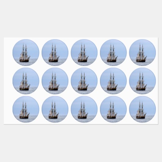Nautical Vissen Boat Blue Skies Labels (Vel)