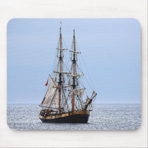 Nautical Vissen Boat Blue Skies Muismat