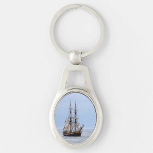 Nautical Vissen Boat Blue Skies Sleutelhanger