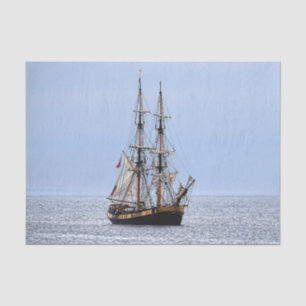 Nautical Vissen Boat Blue Skies Tissuepapier