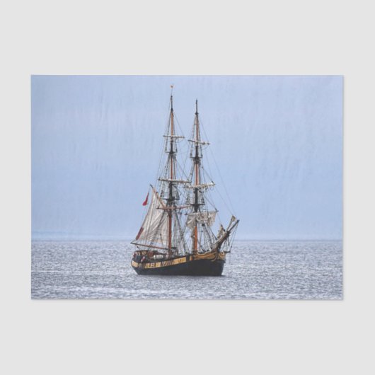 Nautical Vissen Boat Blue Skies Tissuepapier (Voorkant)