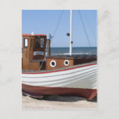 Nautical Vissen Boat op Sandy Ocean Beach Briefkaart (Voorkant)