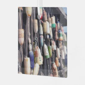 Nautical Vist Buoys op Rustic Building Glas Ornament (Voorkant links)