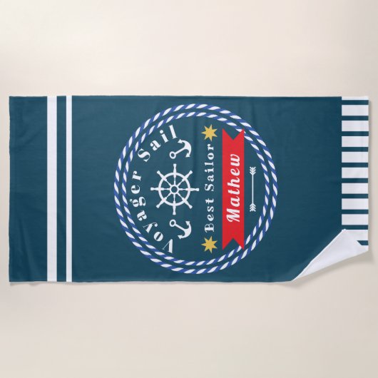 Nautical Voyager Best Sailor Strandlaken (Voorkant)