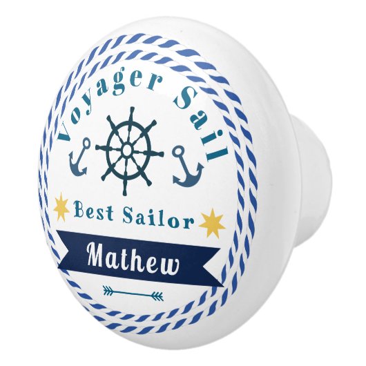 Nautical Voyager Best Sailor White Keramische Knop (Rechts)