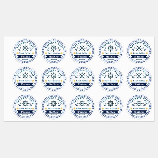 Nautical Voyager Best Sailor White Labels (Vel)