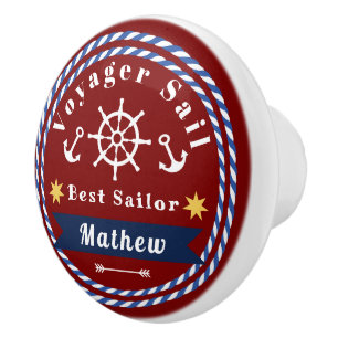 Nautical Voyager Beste Zeeman Rood Keramische Knop
