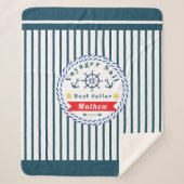 Nautical Voyager Beste Zeeman Witte Fleece Deken (Voorkant)