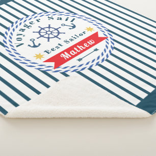 Nautical Voyager Beste Zeeman Witte Fleece Deken