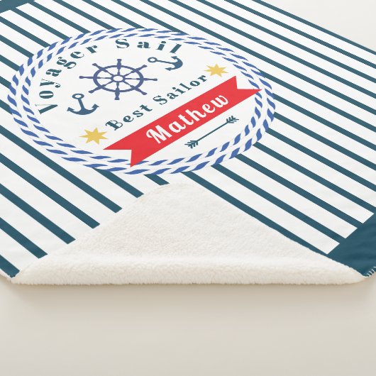 Nautical Voyager Beste Zeeman Witte Fleece Deken (3/4)