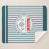 Nautical Voyager Beste Zeeman Witte Fleece Deken (Voorkant (horizontaal))