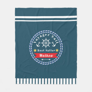 Nautical Voyager Beste Zeiler Donkerblauw Fleece Deken