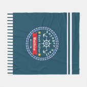 Nautical Voyager Beste Zeiler Donkerblauw Fleece Deken (Voorkant (Horizontaal))