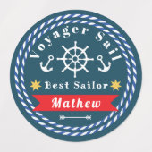 Nautical Voyager Beste Zeiler Donkerblauw Labels (Design 2)
