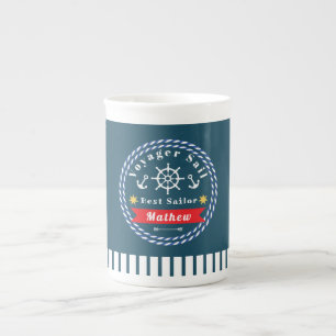 Nautical Voyager Beste Zeiler Donkerblauw Porselein Kop
