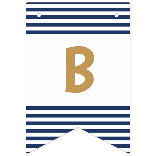 Nautical Vrijgezellenfeest Banner Navy & Gold (Tweede vlag)