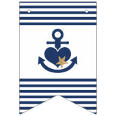 Nautical Vrijgezellenfeest Banner Navy & Gold (Eerste vlag)