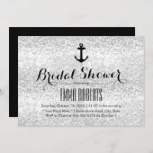 Nautical Vrijgezellenfeest Modern Silver Glitter Kaart (Voorkant / Achterkant)