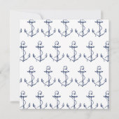 Nautical Vrijgezellenfeest Navy Anchor White Kaart (Achterkant)