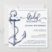 Nautical Vrijgezellenfeest Navy Anchor White Kaart (Voorkant)