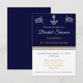 Nautical Vrijgezellenfeest Navy Blue Turtles Ancho Kaart (Voorkant / Achterkant)