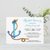 Nautical Vrijgezellenfeest Ship Anchor Blue Turquo Kaart (Staand voorkant)