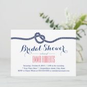 Nautical Vrijgezellenfeest Tying the Knot Navy Blu Kaart (Staand voorkant)