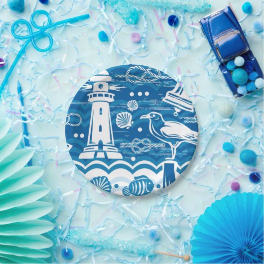 Nautical vuurthouse strand party paper bord (Feest)