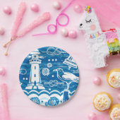 Nautical vuurthouse strand party paper bord (Feest)