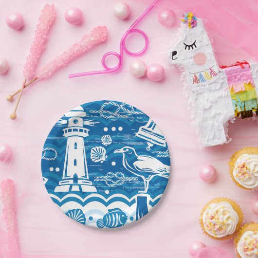 Nautical vuurthouse strand party paper bord (Feest)