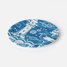 Nautical vuurthouse strand party paper bord
