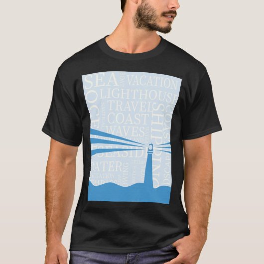 Nautical Vuurtoren poster T-shirt (Voorkant)