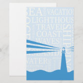 Nautical vuurtorenposter briefpapier (Voorkant / Achterkant)