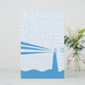 Nautical vuurtorenposter briefpapier (Staand voorkant)