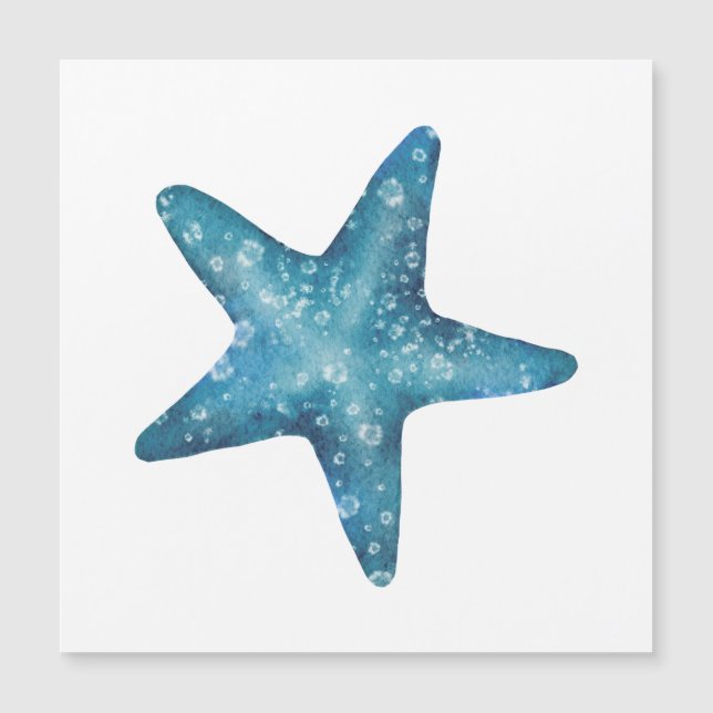 Nautical Watercolor Blue Starfish (Voorkant)