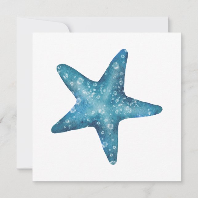 Nautical Watercolor Blue Starfish (Voorkant)
